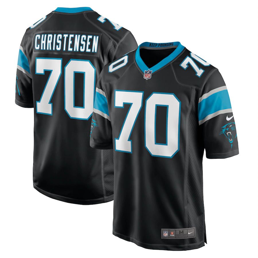 Men Carolina Panthers 70 Brady Christensen Nike Black Game NFL Jersey